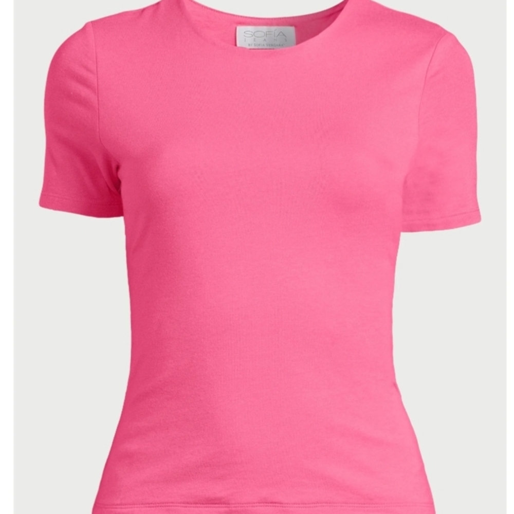 🎀💗NWT Sofia Women's High Neck Tee with Short Sleeves-Pink